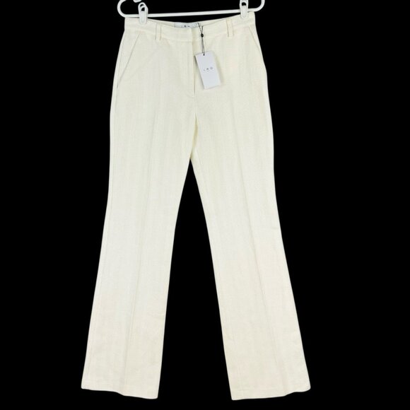 IRO Paris Women's Talisa Ecru Pants Size 38 US: 6 Linen Blend Striped NWT $425 - Picture 1 of 12